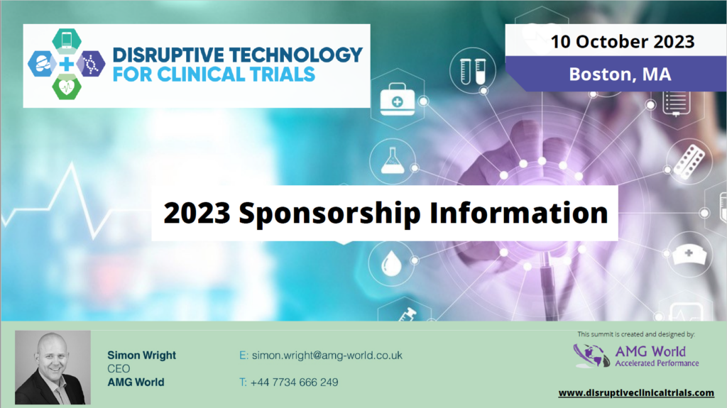 Disruptive Technology for Clinical Trials 2023 Sponsorship Pack